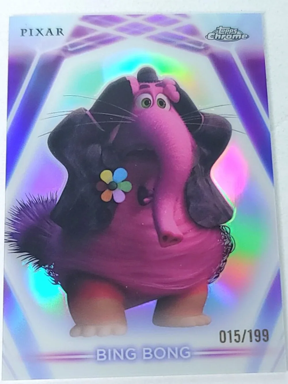 Bing Bong Topps 2026 Disney Neon Holo Chrome Refractor Limited 015/199 CNE